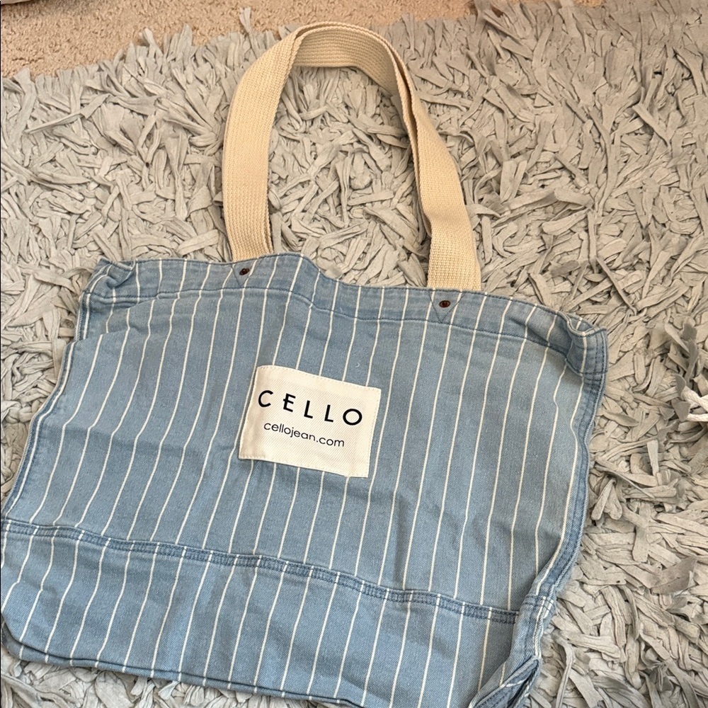 Cello Denim and Cream Striped Tote